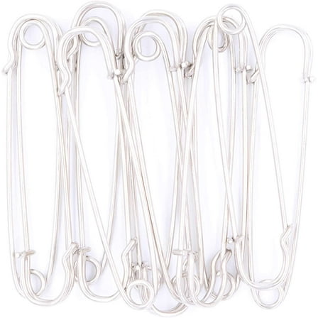 Safety Pins Large Heavy Duty Safety Pin - LeBeila 12pcs Blanket Pins 3 Inch Stainless Steel Wire Safety Pin Extra Strong & Sturdy Bulk Pins for Blankets, Skirts, Crafts, Kilts (12pcs, Silver)