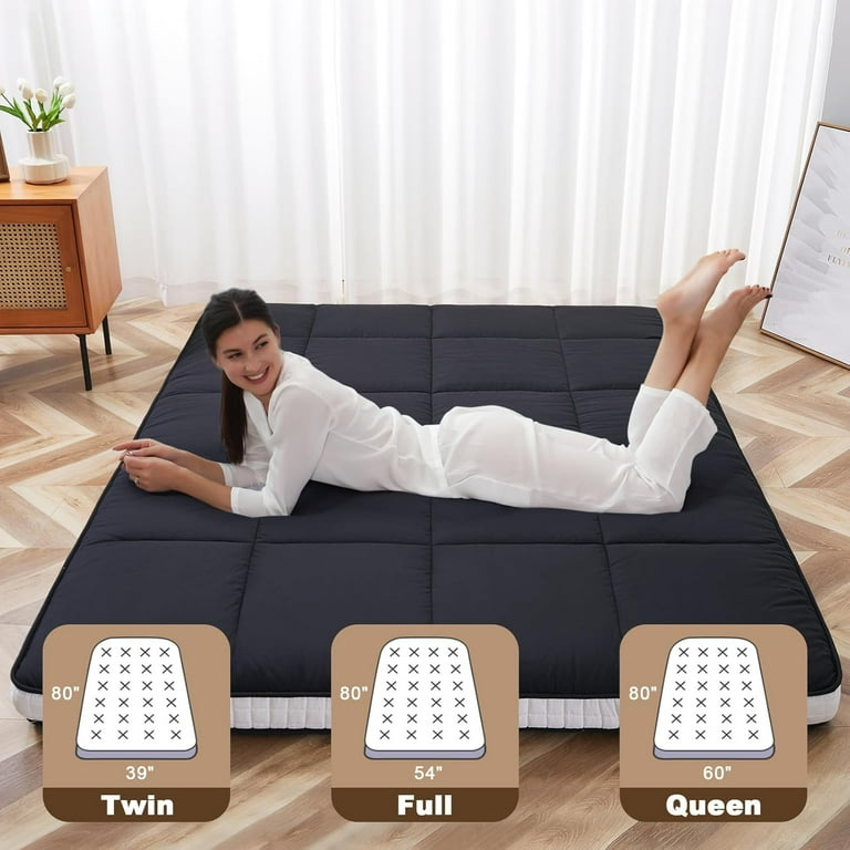 Japanese Floor Mattress Extra Thick Foldable Twin Size Futon