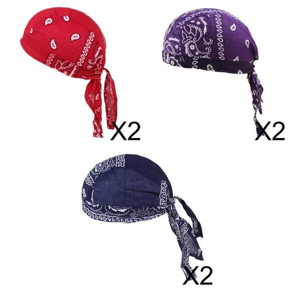 6pcs Mens Turban Hat Cotton Chemo Cancer Headscarf Hat