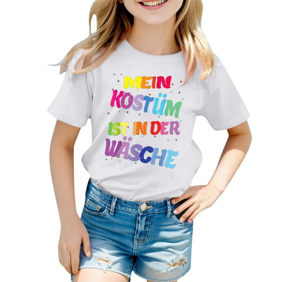Kids Shirts For Girls Letter Girls Short Sleeve Tops Trendy Summer Toddler Girl Clothes Girls Size 4-5 Years Clothes Cute Girl Clothing