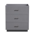 thumbnail image 5 of Miniyam 30" Floating Bathroom Vanity Base with Soft-Closing Drawers, Stylish Stripe Finish, Gray, 5 of 6
