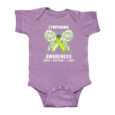 

Inktastic Lymphoma Awareness Hope Support and Love Gift Baby Boy or Baby Girl Bodysuit