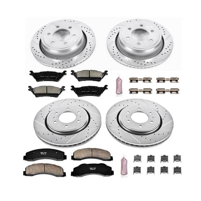 Power Stop K6268 Front & Rear Z23 Evolution Sport Brake Kit for 2012-2018 Ford F-150