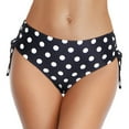 thumbnail image 2 of Sopiago Womens Bikini Bottoms Full Coverage Swim Bottoms Mid Waisted Side Tied Swimsuit Bathing Suit Bottom for Women Black,S, 2 of 6
