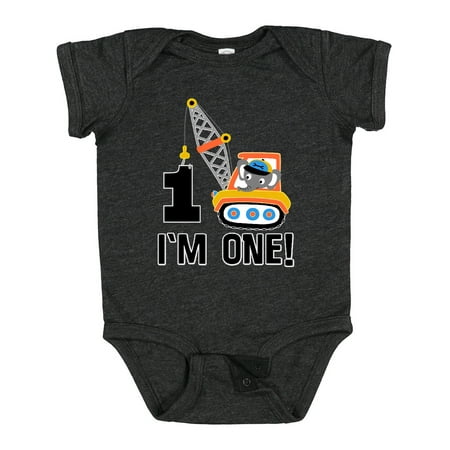 

Inktastic First Birthday Construction Truck 1 Year Old Gift Baby Boy Bodysuit
