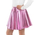 thumbnail image 5 of Girls Metallic Skater Skirt Christmas Halloween Cosplay Skirts Shiny Pleated Short Skirt Kids Dance Performance Party Skirt, 5 of 8