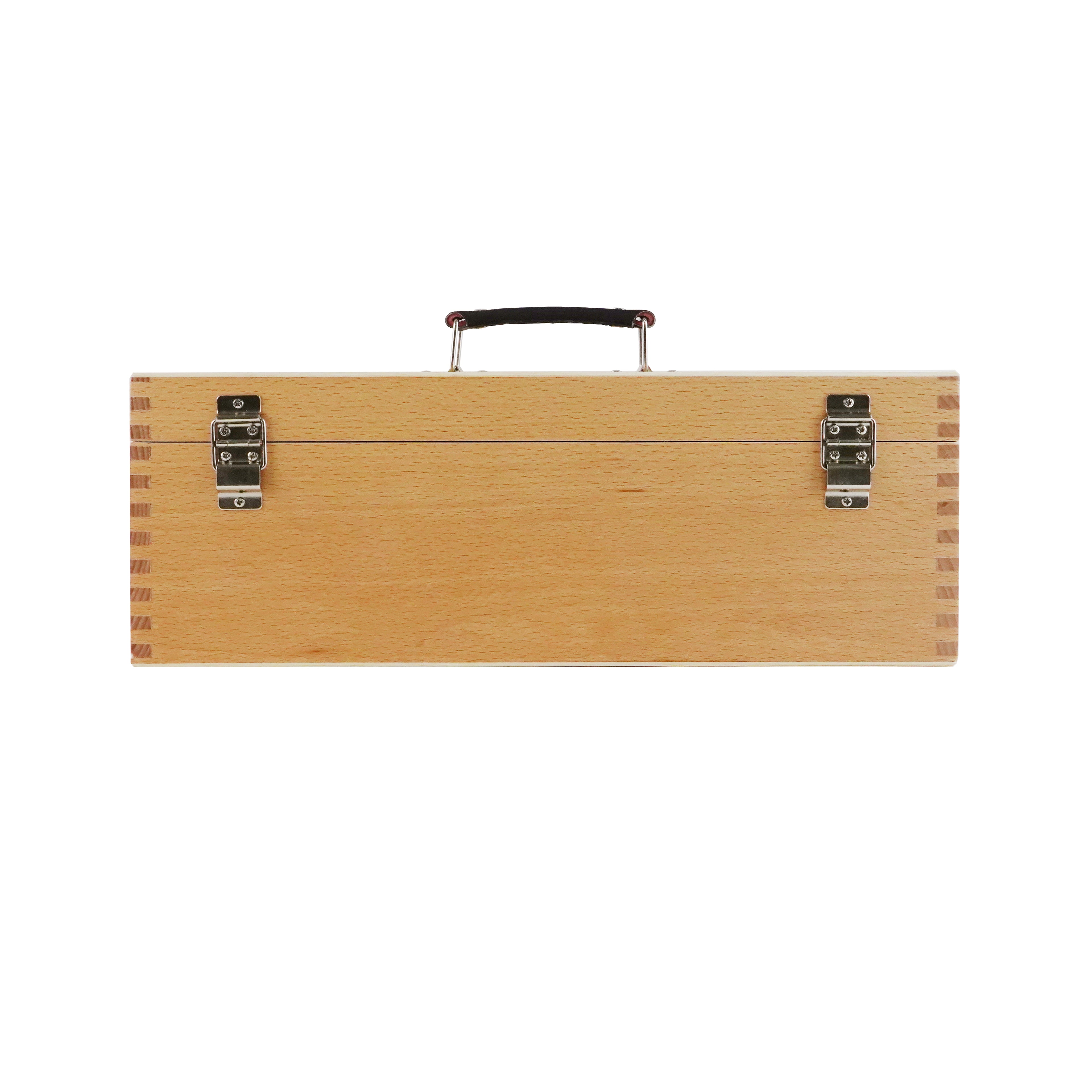 Artist's Loft Solid Beechwood Art Supply Storage Box - Adjustable Organizer with Removable Tray - Natural - 16" x 7.8" - 1-Pack