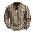thumbnail image 1 of 2024 Automne Hiver Mode Homme Décontracté Imprimé Numérique 3D Demi-Fermeture à Glissière Col Rond Chandail en Molleton Sans Capuche Imitation Tricoté Tissu Confortable, 1 of 3