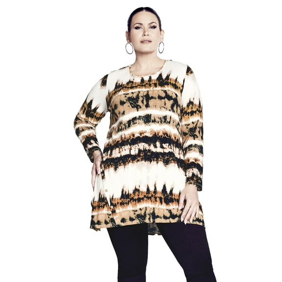 Avenue Women's Plus Size Leisure Button Tunic