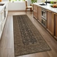 thumbnail image 2 of GlowSol 2'x6' Hallway Runner Rug Indoor Vintage Floral Print Non Slip Bedroom Runners for Laundry Kitchen, Red Brown, 2 of 8