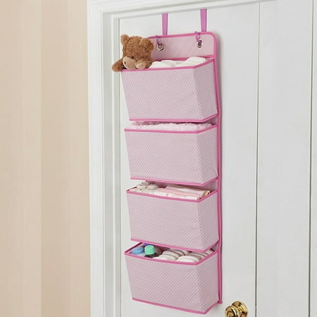 4 Tier Over Door Hanging Fabric Organizer Shoes Storage Pockets