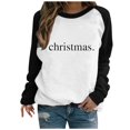 thumbnail image 2 of Raglan Sleeve Sweatshirts Tops for Women 2024 Merry Letter Print Christmas Shirts Long Sleeve Crewneck Pullover (XX-Large, Black 01), 2 of 3