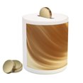 thumbnail image 2 of Tan Piggy Bank, Curved Wave Like Conceptual Display Creamy Effect Soft Colored Subtle Image, Ceramic Coin Bank Money Box for Cash Saving, 3.6" X 3.2", Cream Tan, by Ambesonne, 2 of 4