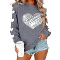 thumbnail image 4 of Vetsdori Pullover Sweatshirts for Women Valentine Tops Valentine's Days, Love Heart Casual Womens Sweatshirts Crew Neck, 4 of 4