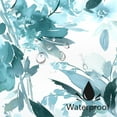 thumbnail image 4 of Teal Blue Floral Shower Curtain Watercolor Flower Shower Curtains for Bathroom Waterproof Fabric Bathroom Curtain with Hooks-48"W x 72"L (Pack of 1), 4 of 7