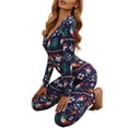 thumbnail image 5 of Christmas One Piece for Women Fleece Hooded Jumpsuit Zipper Romper Sexy One Piece Pajamas Sleepwear, 5 of 8