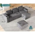thumbnail image 4 of VanAcc Modular Sectional Sofa with 2 USB Ports&Cup Holders, 5 Seats 4 Pieces Gray Sofa with Storage, 4 of 6