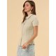 thumbnail image 4 of INSPIRE CHIC Camisa De Manga Corta Suave Con Botones Y Cuello Peter Pan Dulce Para Mujer Beige XL, 4 of 6
