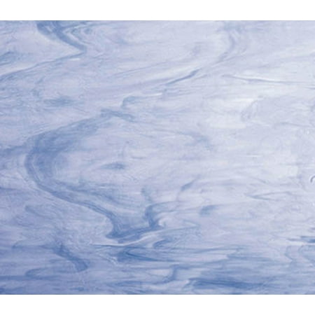 OCEANSIDE STAINED/FUSING GLASS SHEETS - WHITE/LIGHT BLUE FUSIBLE (Large 12" x 16")