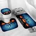 thumbnail image 4 of 4Pcs Halloween Shower Curtain Set, Scary Killer Freddy Jason Michael, Horror Movie Themed Holiday Polyester Fabric Decoration with Non-Slip Rugs,Toilet Lid Cover and Bath Mat,72x72in, 4 of 6