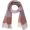 thumbnail image 2 of Chal de invierno para mujer, chal de cuadros de gran tamaño, manta cuadrada, poncho con flecos y estampado de cuadros a cuadros, fondo A, 2 of 5