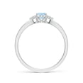 thumbnail image 2 of Angara Natural 0.4 Ct. Aquamarine with Diamond Solitaire Ring in Sterling Silver for Women (Ring Size: 12), 2 of 9