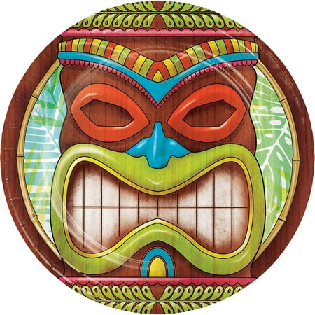 Luau Dessert - Tiki Time 8 Ct Dessert Cake Paper Plates Summer Pool Party Luau