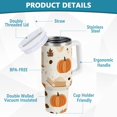 thumbnail image 2 of Yayeee 30oz Stainless Steel Tumbler with Straw and Handle Double-Wall Insulated Travel Water Bottle, Orange Fall Pumpkin, 2 of 8