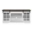 thumbnail image 4 of Tcbosik Farmhouse TV Stand for TVs up to 65", Entertainment Center with Glass Sliding Doors and Adjustable Shelves, TV Media Console for Living Room, White, 4 of 9
