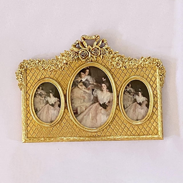 Marco de exhibición de fotos adornado Macarena Estilo retro para 3 imágenes