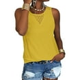 thumbnail image 3 of Women's Crew Neck Casual Loose Sleeveless Shirt Lace Tanks Tops, 3 of 4
