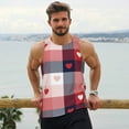 thumbnail image 5 of Rocae Heart Plaid for Men's Workout Tank Top Men's Running Tank Top Dry Fit Athletic Workout Tank TopsSmall, 5 of 9