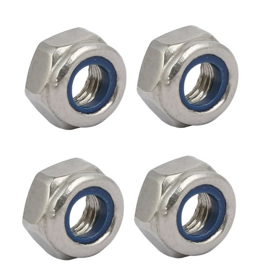 4pcs M6 x 1mm Pitch Metric Thread 304 Stainless Steel Left Hand Lock Nuts