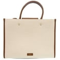 thumbnail image 3 of Pre-Owned Jimmy Choo Varenne Avenue 2-Way Canvas and Leather Shoulder Bag in Natural... (Good), 3 of 14