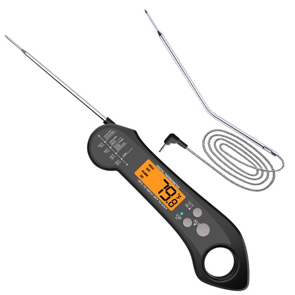 AYYUFE Cooking Thermometer Waterproof Double Probe ABS Clear Digital Display Meat Thermometer Kitchen