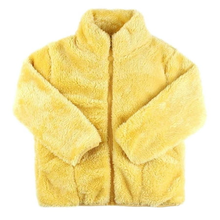 

TUOBARR Toddler Kids Baby Gril Boy Cute Ear Buttons Solid Thick Coat Warm Outwear Yellow(18Months-9Years)