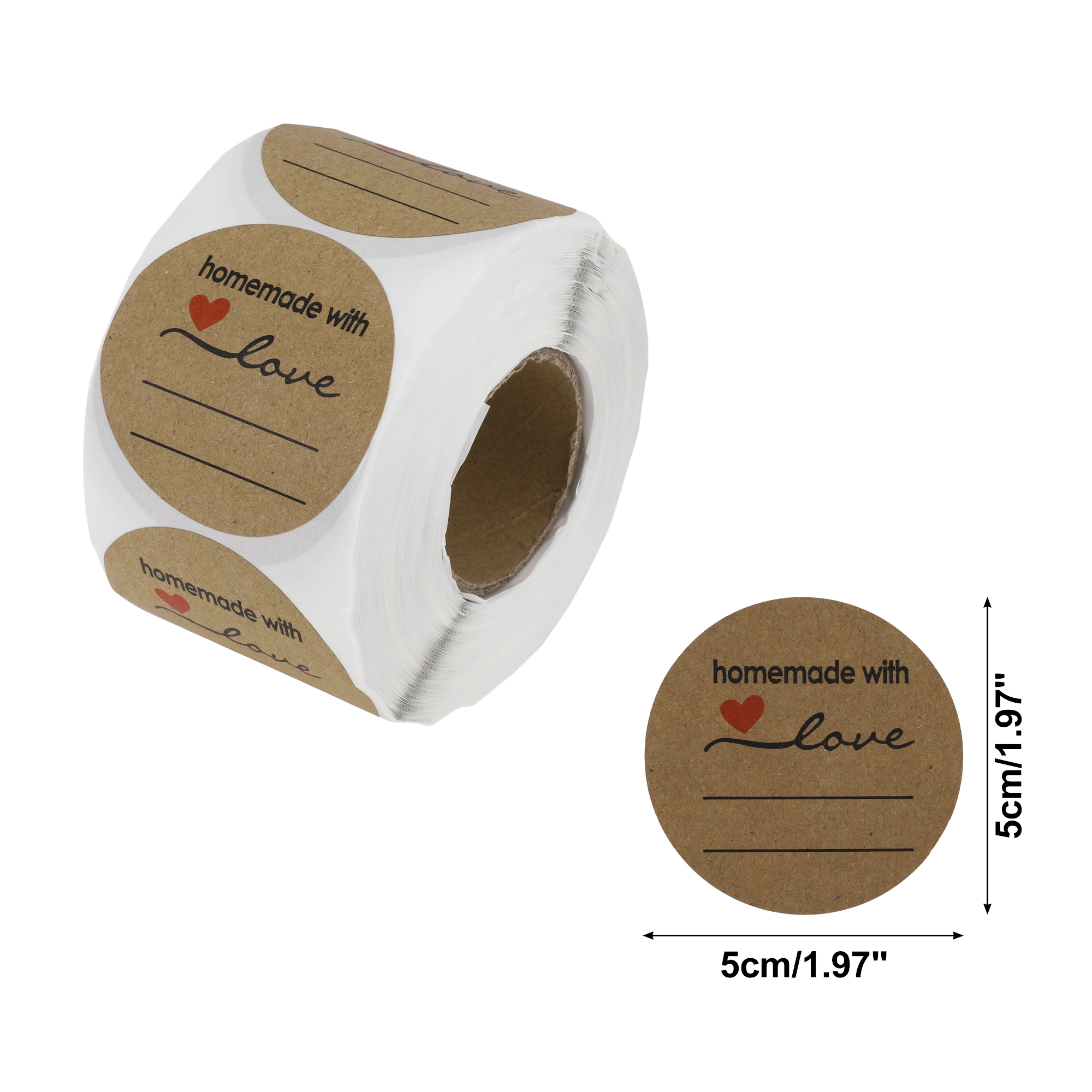 Unique Bargains Handwritable Round Model B 1.97"x1.97" Brown 1 Pc Brown Model C