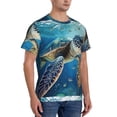 thumbnail image 5 of Rocae Watercolor Turtle for Men's Moisture-Wicking Crew Tee - T-Shirt for Sports, Outdoor Activities, and Casual WearLarge, 5 of 9