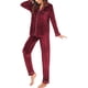 thumbnail image 5 of Conjunto de pijama de franela para mujer, manga larga, conjunto de estar por casa cálido, traje de ocio de dos piezas, ropa de dormir de polar, tapeta de botones, camisa de dormir y pantalón de, 5 of 6