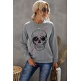 thumbnail image 3 of ABPHQTO Sudadera gris con gráfico de calavera de Halloween para mujer, 3 of 5