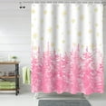 thumbnail image 5 of Merry Christmas Shower Curtain Xmas Tree Forest Shower Curtains for Bathroom Decor Snowflake Pink for Christmas Decoration Bath Curtains Sets with Hooks Waterproof Small Stall 36" x 72", 5 of 6