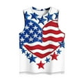 thumbnail image 4 of Aloohaidyvio American Flag Print Tank Tops Women USA Stars Stripes Patriotic T Shirt Summer Loose Vest Tees, 4 of 5