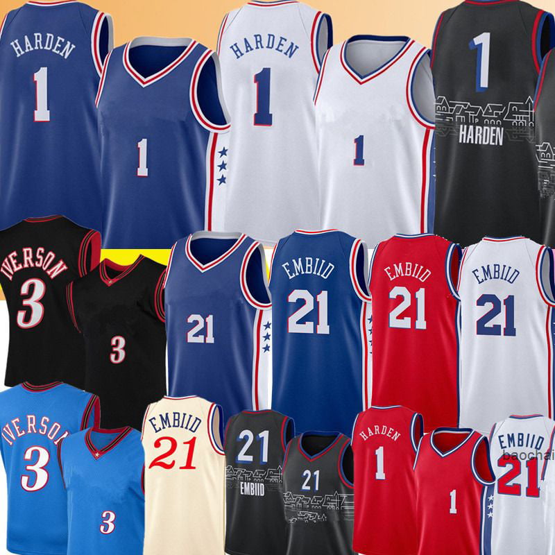 NBA_ Jame 1 Harden Jersey s joel 21 embiid Basketball Jerseys Mens