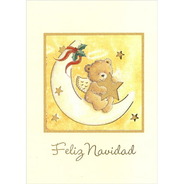 Image Arts Spanish Teddy Bear Angel Spanish Language Christmas Card Walmart Com Walmart Com