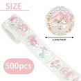 thumbnail image 4 of WDAIDJ 500pcs/Roll Cartoon Sanrio Stickers Kawaii Hello Kitty Kuromi Melody Diy Pvc Laptop Decals Decoration Stiker Kid Reward Gift Toy, 4 of 12