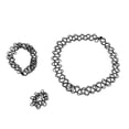 thumbnail image 3 of 4X Gargantilla del Tatuaje Boho Vintage Juego de Pulsera Anillo Collar de Estiramiento Retro Alhena, 3 of 8