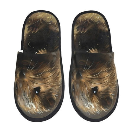 

Fuzoiu Football Loving Hamster Print Unisex Furry Slippers Plush Indoor Shoes Trendy House Slippers Anti-Skid EVA Sole House Shoes for Home Office and Travel -Large