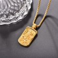 thumbnail image 5 of TANGPOET 925 Sterling Silver St Francis Necklace for Men, Gold Plated, 5 of 5