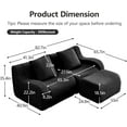thumbnail image 2 of Boneless Cloud Couch Modular Sectional Sofa, L Shaped Couch Teddy Fabric Loveseat Sofa, Deep Seat Sectional Couches for Living Room, Modern Small Couches for Small Space, No Assembly, Black, 2 of 11