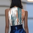 thumbnail image 2 of Camiseta Elegante de Satén con Escote en V Profundo para el Vestido de Noche de Capas para Mujer, 2 of 5